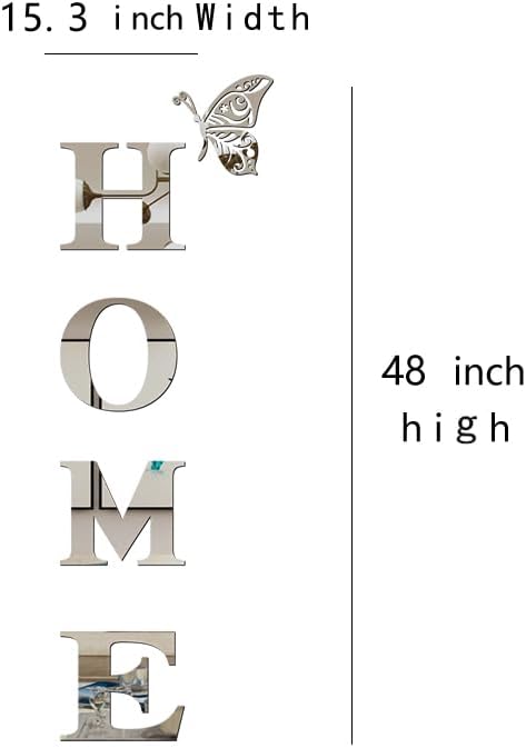 Home Letter Signs Acrylic Mirror Wall Stickers Decorations for Living Room Bedroom Decor Decals