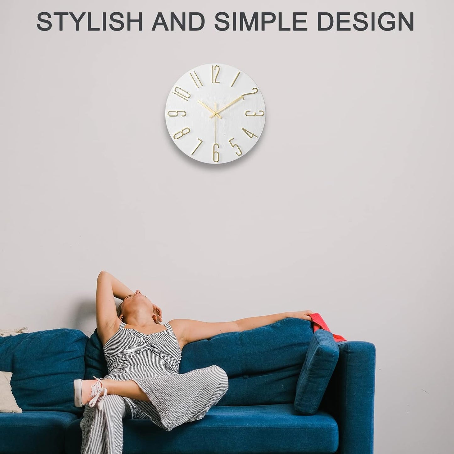 Faupugh Wall Clock Battery Powered
